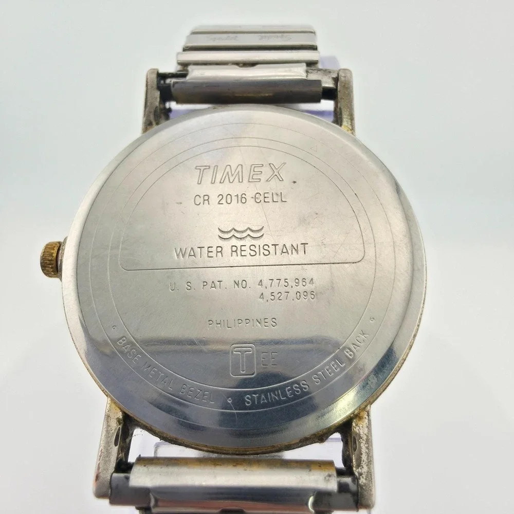 Vintage TIMEX INDIGLO 'Easy Reader' Men's Watch Stretch Band Stainless Steel